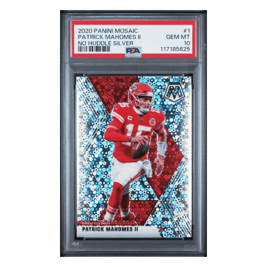 Patrick Mahomes PSA 10 2020 Panini Mosaic No Huddle Silver Card #1