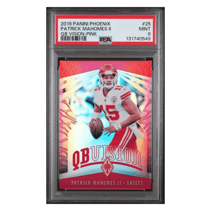 Patrick Mahomes PSA 9 2018 Panini Phoenix OQ Vision Pink #d/ 199 Card #25