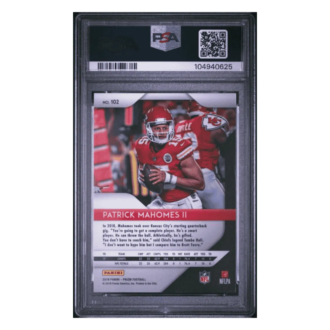 Patrick Mahomes PSA 9 2018 Panini Prizm Card #102