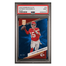Patrick Mahomes PSA 9 2023 Panini Donruss Elite Blue #d/ 99 Card #83