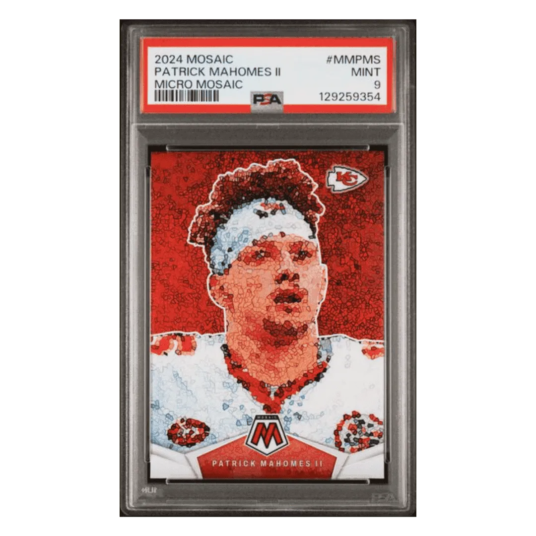 Patrick Mahomes PSA 9 2024 Panini Mosaic Micro Mosaic Case Hit Card #MMPMS