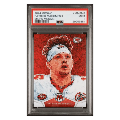 Patrick Mahomes PSA 9 2024 Panini Mosaic Micro Mosaic Case Hit Card #MMPMS