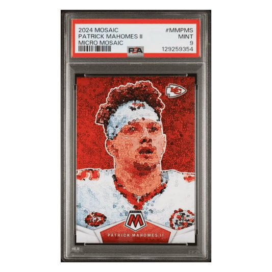 Patrick Mahomes PSA 9 2024 Panini Mosaic Micro Mosaic Case Hit Card #MMPMS
