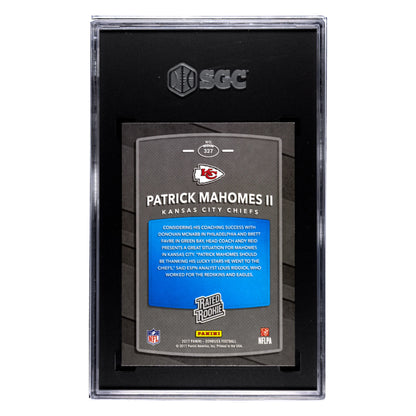 Patrick Mahomes SGC 10 2017 Panini Donruss Rated Rookie Card #327