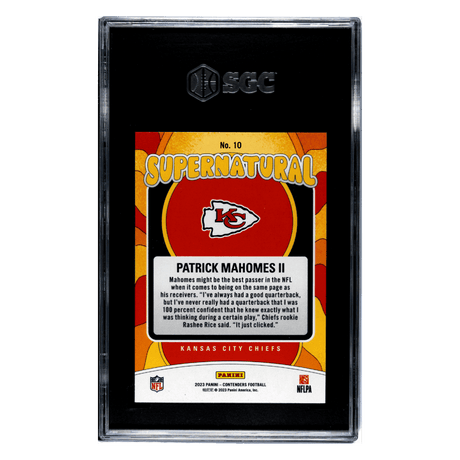 Patrick Mahomes SGC 9 2023 Panini Contenders Supernatural Card #10