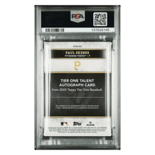 Paul Skenes PSA 7 2025 Topps Tier One Talent Autograph Green Foil #d/ 20 Card #TOTA-PS