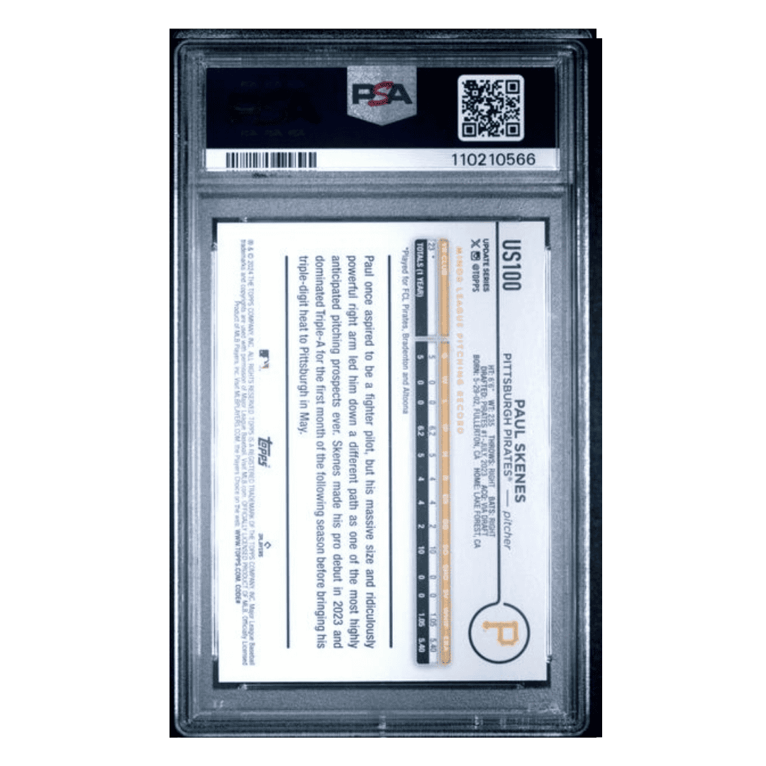 Paul Skenes PSA 8 2024 Topps Update Companion Cards Rookie RC Card #US100