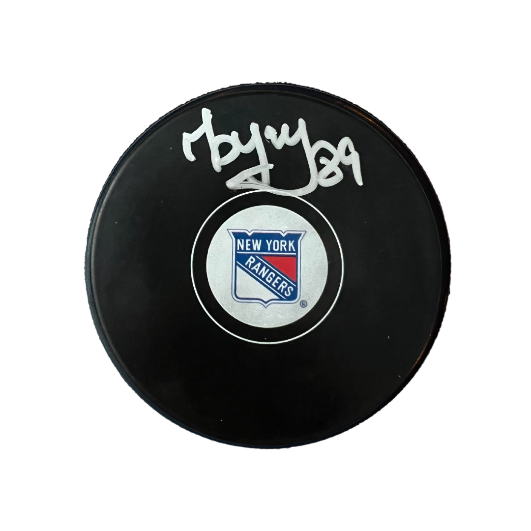 Pavel Buchnevich New York Rangers Autographed Logo Puck - JSA COA PB2
