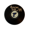 Pavel Buchnevich St Louis Blues Autographed Logo Puck - JSA COA