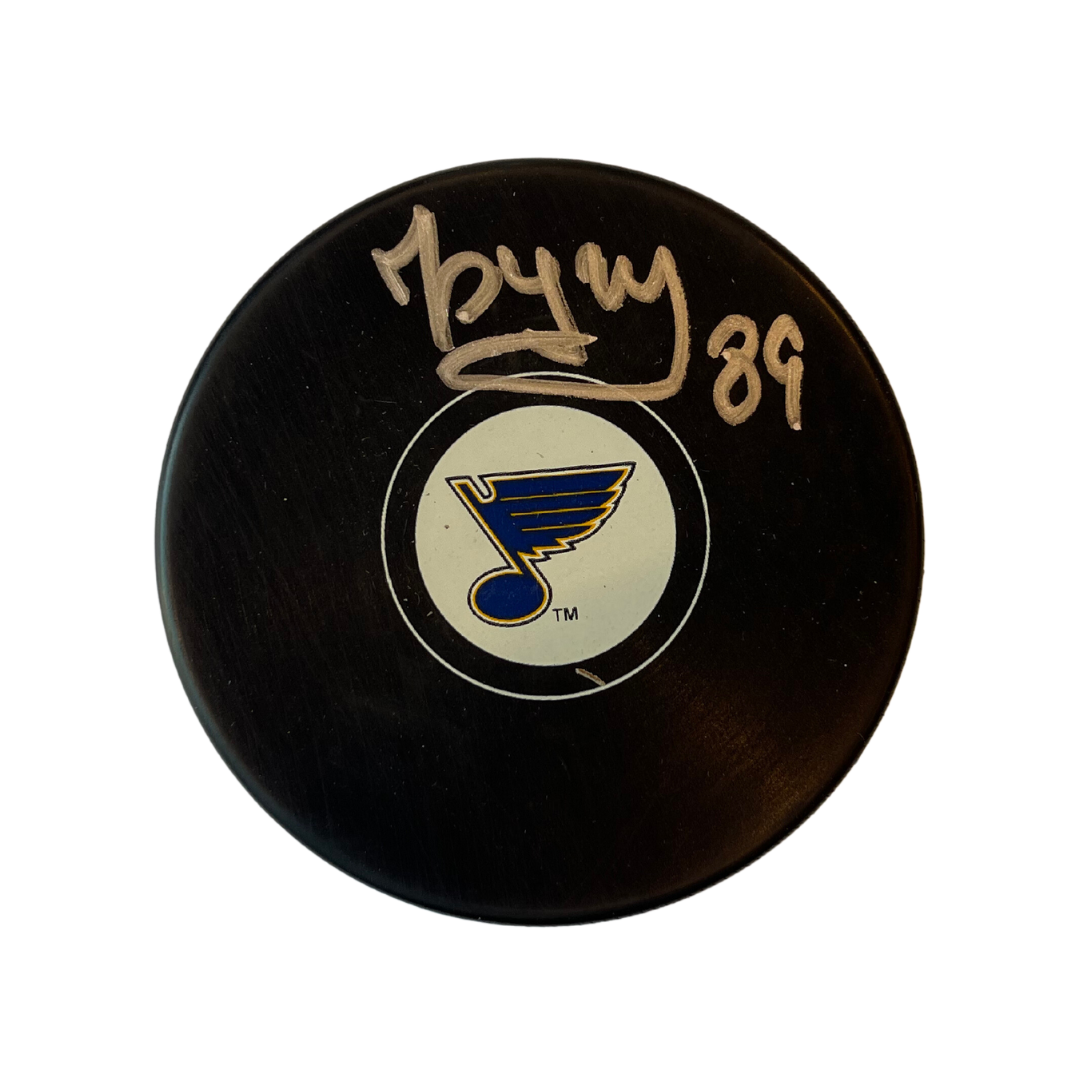 Pavel Buchnevich St Louis Blues Autographed Logo Puck - JSA COA
