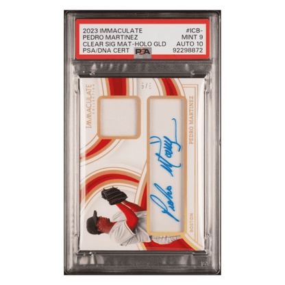 Pedro Martinez PSA 9 2023 Panini Immaculate Collection Clear Signature Materials Card #ICB-PM