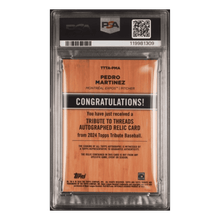 Pedro Martinez PSA 9 2024 Topps Tribute Threads Autograph Relic Card #TTTAPMA