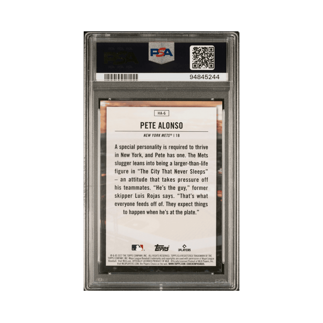 Pete Alonso PSA 9 2022 Topps Home Field Advantage Card #HA6