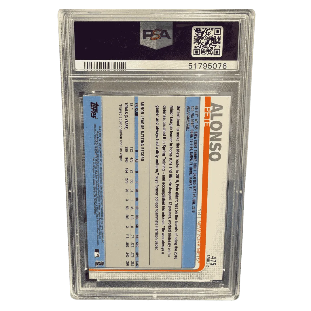 Pete Alonso PSA 10 2019 Topps Rookie RC Card #475
