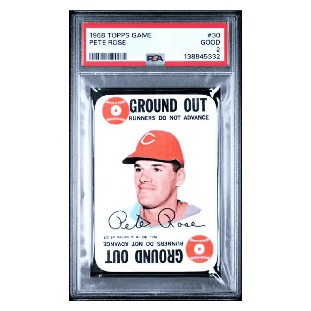 Pete Rose PSA 2 1968 Topps Game Card #30