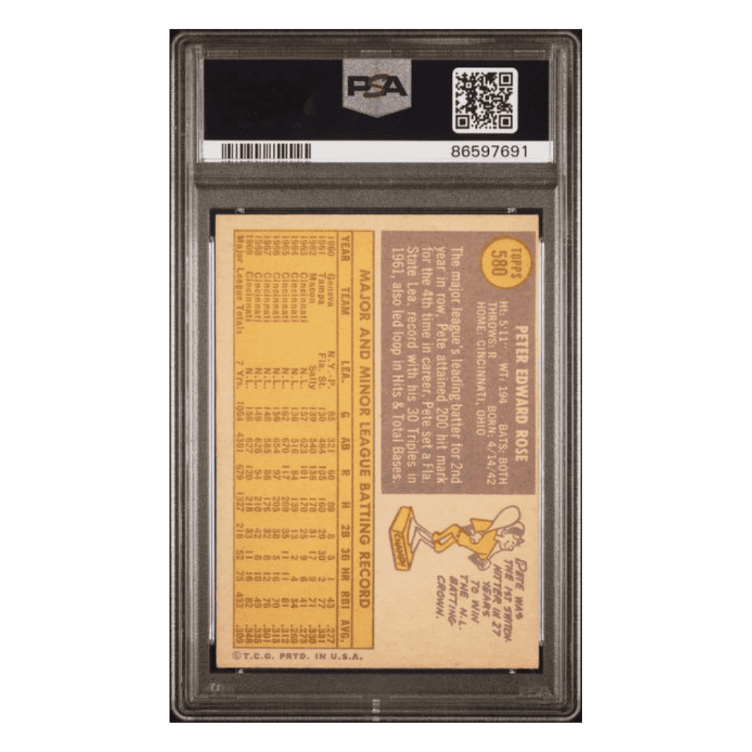 Pete Rose PSA 3 1970 Topps Card #580