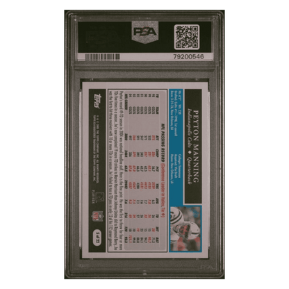 Peyton Manning PSA 10 2005 Topps Turn Back The Clock Card #5