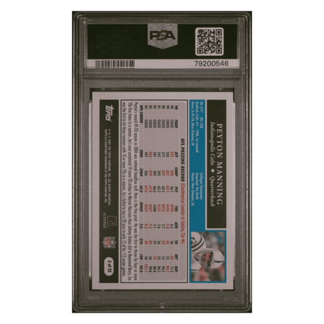 Peyton Manning PSA 10 2005 Topps Turn Back The Clock Card #5