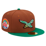 Philadelphia Eagles Harvest 1987 Pro Bowl Patch New Era Brown/Green 59FIFTY Fitted Hat