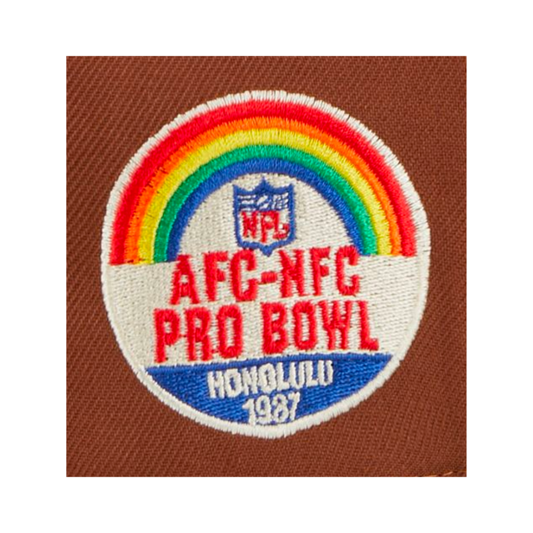 Philadelphia Eagles Harvest 1987 Pro Bowl Patch New Era Brown/Green 59FIFTY Fitted Hat