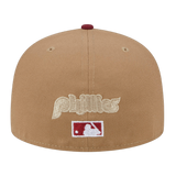 Philadelphia Phillies 8-Bit Wordmark New Era Khaki 59FIFTY Fitted Hat