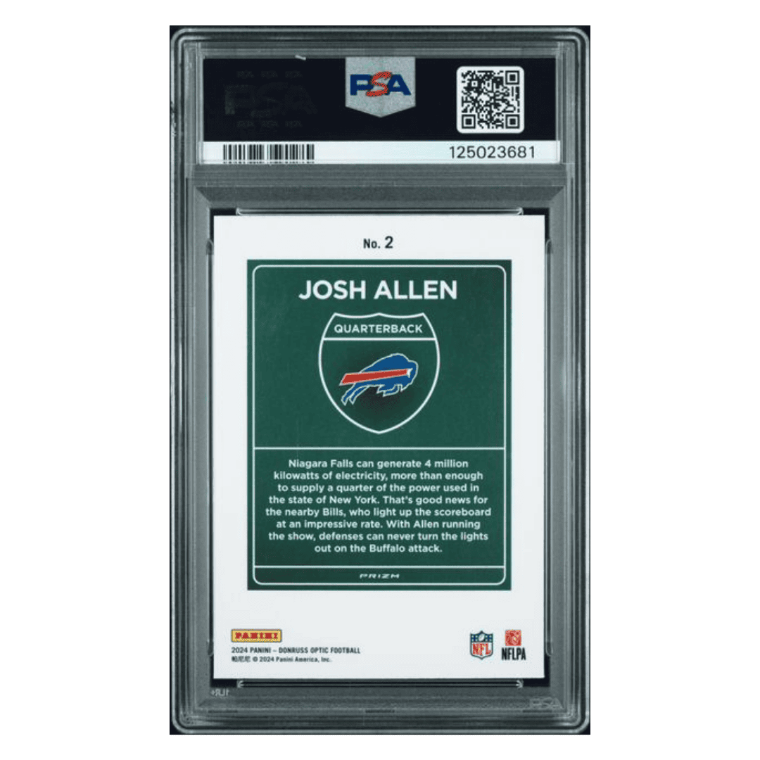 Josh Allen PSA 9 2024 Panini Donruss Optic Downtown! Card #2