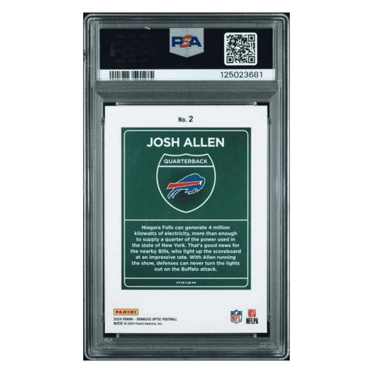 Josh Allen PSA 9 2024 Panini Donruss Optic Downtown! Card #2