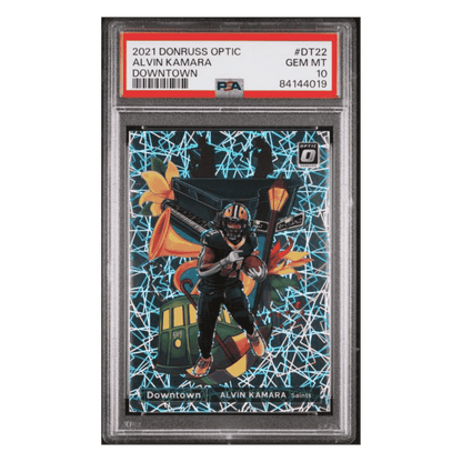Alvin Kamara PSA 10 2021 Panini Donruss Optic Downtown! Card #DT22