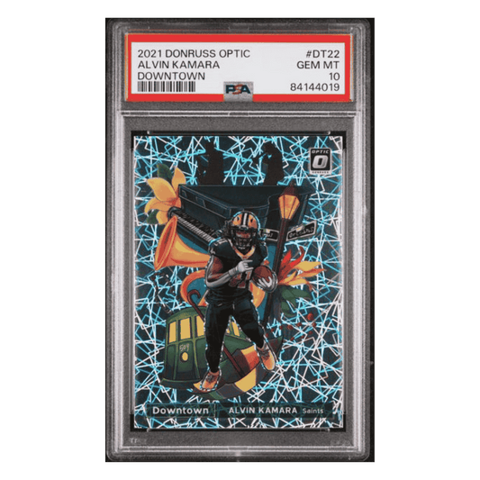 Alvin Kamara PSA 10 2021 Panini Donruss Optic Downtown! Card #DT22