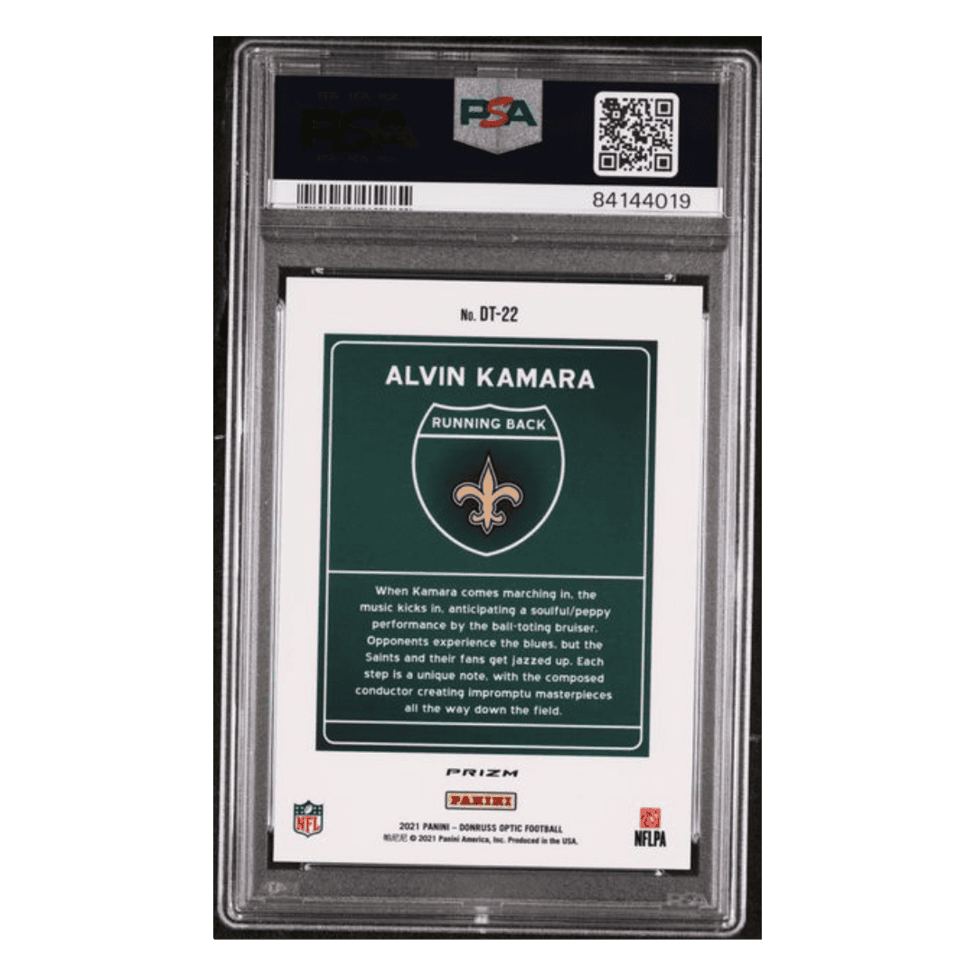 Alvin Kamara PSA 10 2021 Panini Donruss Optic Downtown! Card #DT22