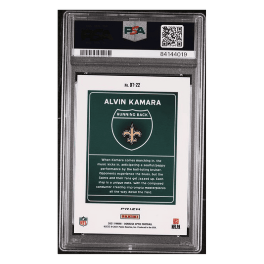 Alvin Kamara PSA 10 2021 Panini Donruss Optic Downtown! Card #DT22