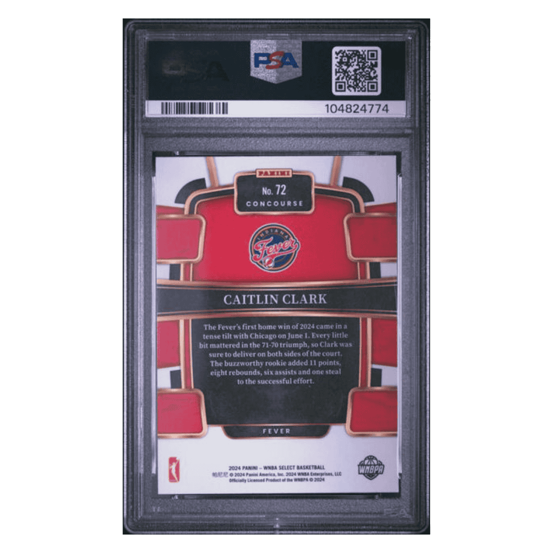 Caitlin Clark PSA 10 2024 Panini Select WNBA Rookie RC Card #72