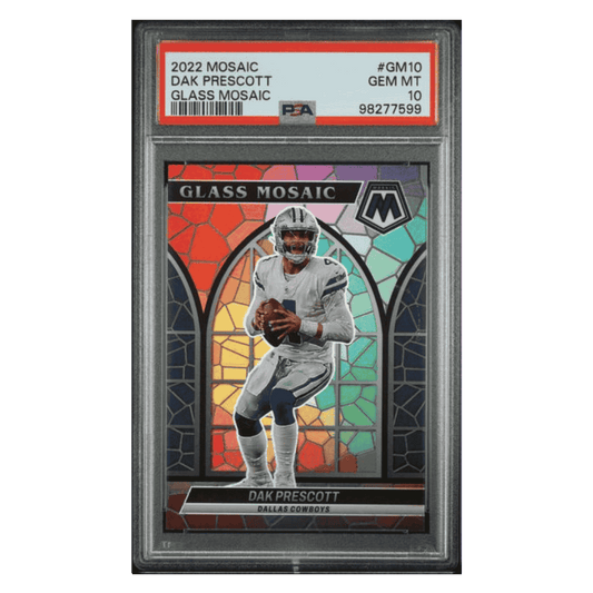 Dak Prescott PSA 10 2022 Panini Mosaic Glass Mosaic Case Hit Card #GM10