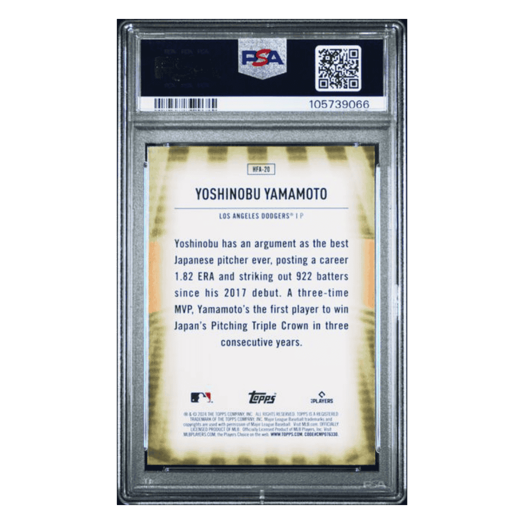Yoshinobu Yamamoto PSA 9 2024 Topps Home Field Advantage Rookie RC Card #HFA20