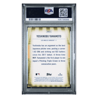 Yoshinobu Yamamoto PSA 9 2024 Topps Home Field Advantage Rookie RC Card #HFA20