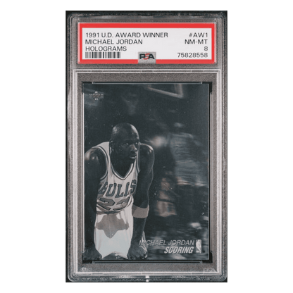 Michael Jordan PSA 8 1991 Upper Deck Award Winner Holograms Card #AW1