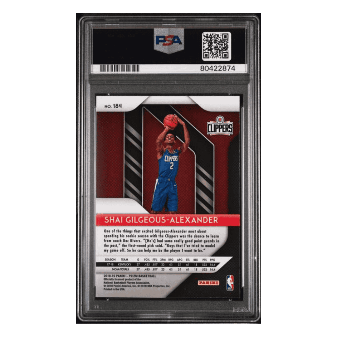 Shai Gilgeous-Alexander PSA 9 2018 Panini Prizm Card #184