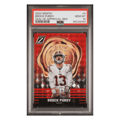Brock Purdy PSA 10 2023 Panini Zenith Zeal of Approval Red Card #4