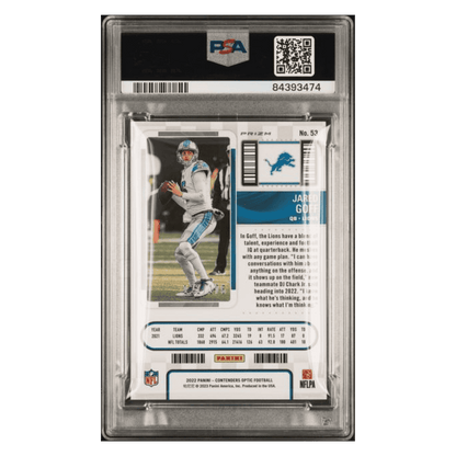 Jared Goff PSA 9 2022 Panini Contenders Optic Red #d/ 175 Card #53