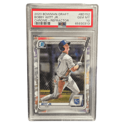 Bobby Witt Jr PSA 10 2020 Topps Bowman Draft Chrome Refractor Card #BD152
