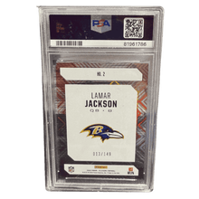 Lamar Jackson PSA 10 2020 Panini Illusions Clear Shots Red #d/149 Card #2