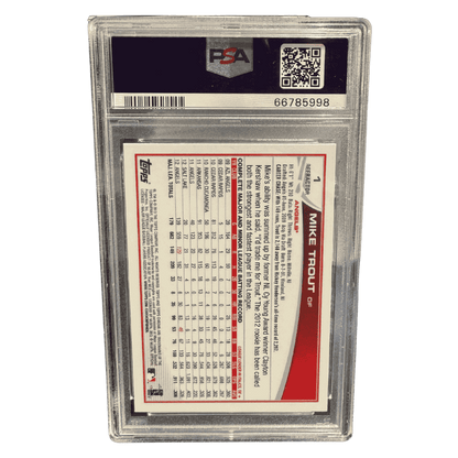 Mike Trout PSA 10 2013 Topps Chrome Sliding Purple Refractor Card #1