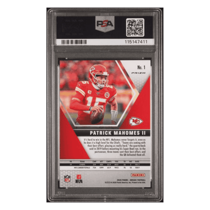Patrick Mahomes PSA 9 2020 Panini Mosaic Genesis Case Hit Card #1