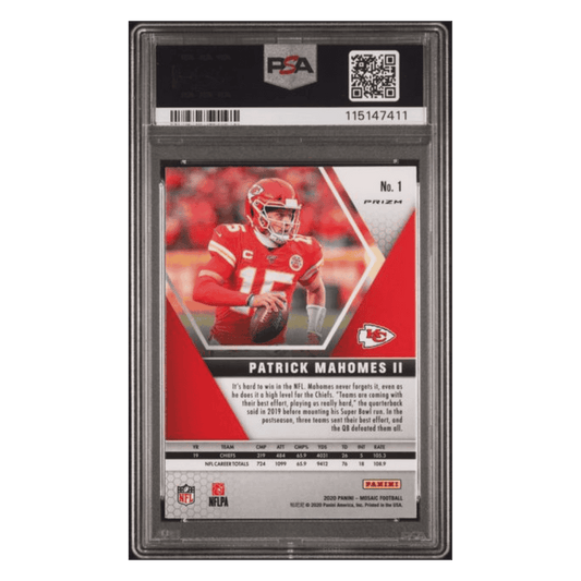 Patrick Mahomes PSA 9 2020 Panini Mosaic Genesis Case Hit Card #1