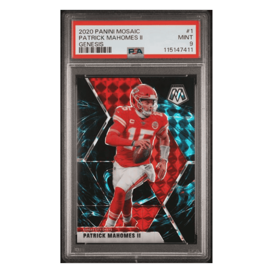 Patrick Mahomes PSA 9 2020 Panini Mosaic Genesis Case Hit Card #1