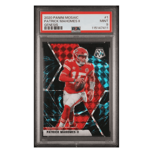 Patrick Mahomes PSA 9 2020 Panini Mosaic Genesis Case Hit Card #1