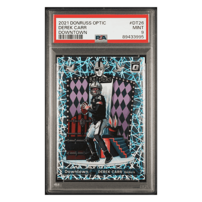 Derek Carr PSA 9 2021 Panini Donruss Optic Downtown Card #DT26