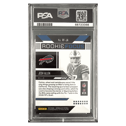 Josh Allen PSA 10 2018 Panini Unparalleled Rookie Focus Card #JA