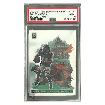 Dalvin Cook PSA 9 2020 Panini Donruss Optic Downtown Card #DT17