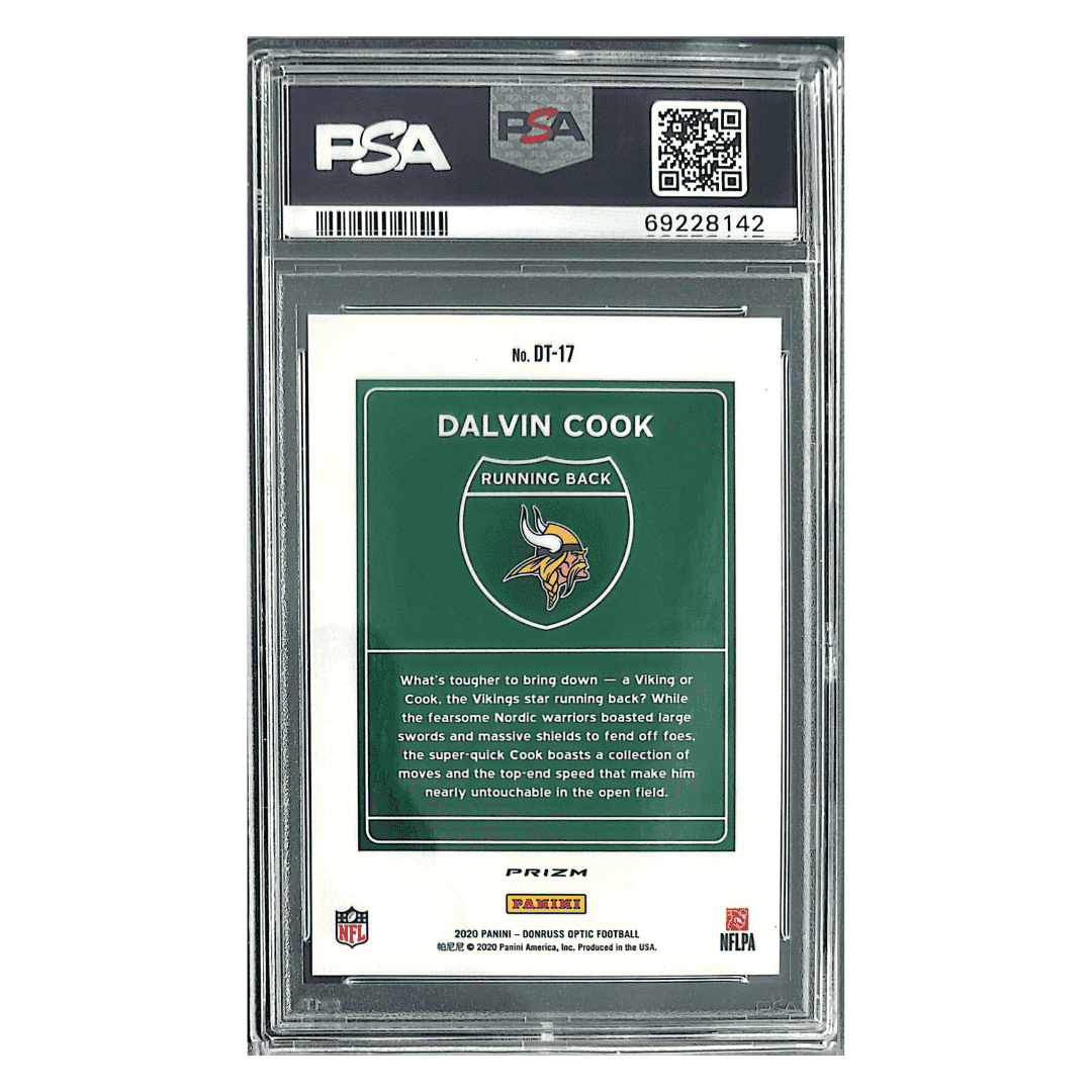 Dalvin Cook PSA 9 2020 Panini Donruss Optic Downtown Card #DT17
